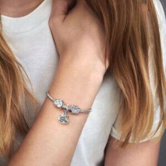 Pandora Dog Paw Print Charm with Clear - Picture 2 of 5